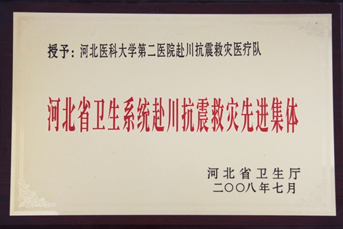 河北省卫生系统赴川抗震救灾先进集体